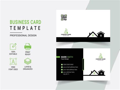 Modern Real Estate Business Card Design Template 25743058 Vector Art at ...