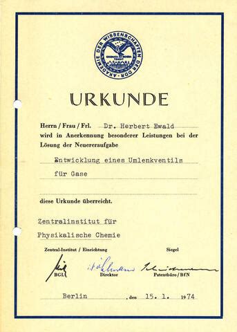 Urkunde Akademie Der Wissenschaften DDR Museum Berlin