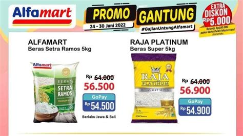 Promo Alfamart 25 30 Juni 2022 Beras 5Kg Rp54 500 Bayar Pakai Gopay