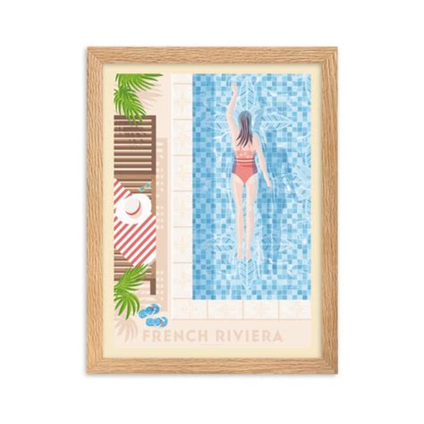 Affiche French Riviera Avec Cadre Bois X Cm Maisons Du Monde