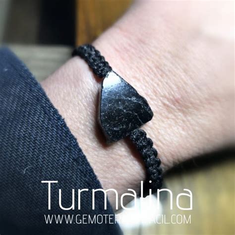 Pulsera Turmalina Negra En Bruto Gemoterapia F Cil Tienda De