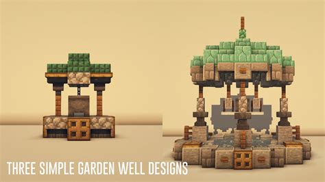 How to Build Three Simple Well designs in Minecraft | Garden and nature designs| - YouTube