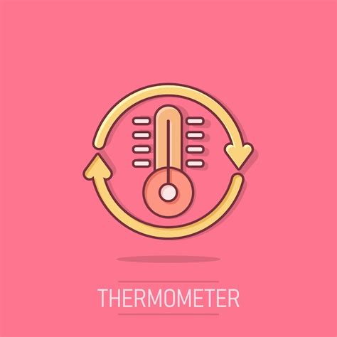 Thermometer Klima Kontroll Symbol Im Comic Stil Meteorologie