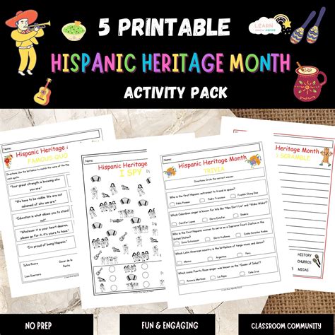 Hispanic Heritage Month Games Hispanic Heritage Month Printable Worksheets Printable Hispanic