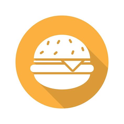 Icono De Glifo De Larga Sombra De Dise O Plano De Hamburguesa