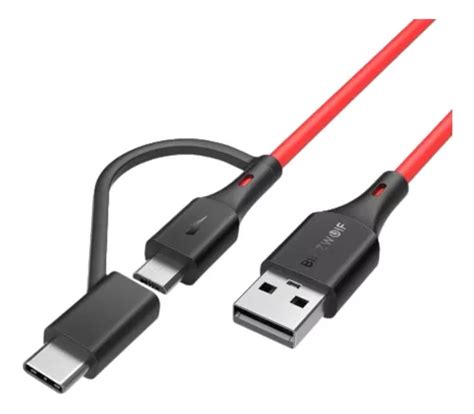 Cabo 2 Em 1 Micro Usb Tipo C Carrega E Transfere Dados 1 8 M