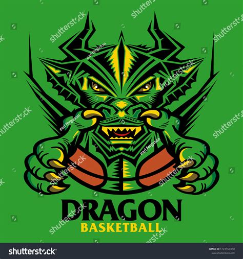 Dragon Basketball Team Design Ball Mascot Stock Vector Royalty Free