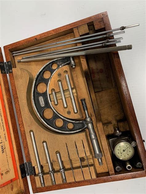 Starrett Inside Outside Micrometer Set In Wood Case Classifieds For