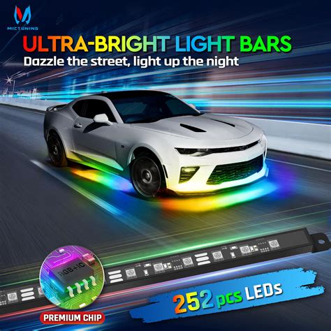 Mictuning N Car Underglow Light Bar Kit Chasing Color Rgb Ic Led