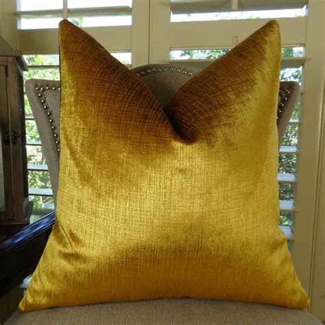 Thomas Collection Metallic Gold Velvet Luxury Designer Throw Pillow