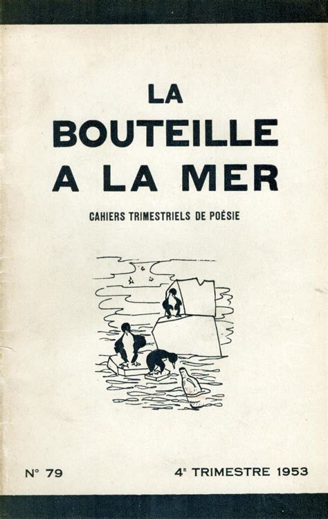 LA BOUTEILLE A LA MER Cahiers de poésie Nouvelle série Paris Les