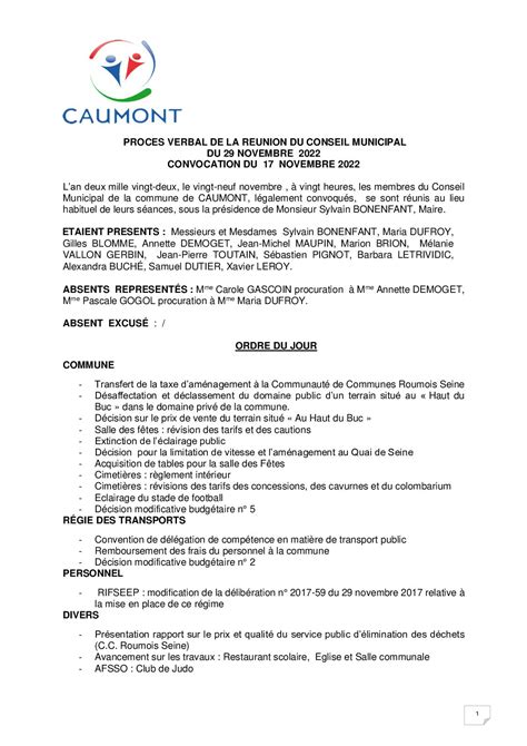 Calaméo 20 Pv Conseil Municipal 29 Novembre 2022