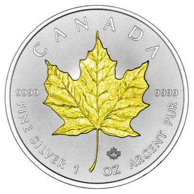 Kanada Cad Maple Leaf Oz Silber Gilded