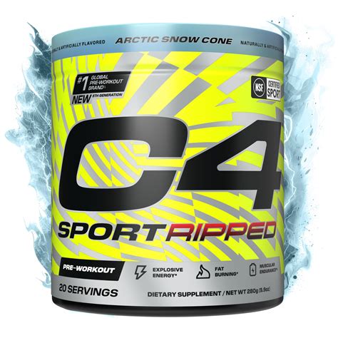 Cellucor C4 Ripped Sport Pre Workout Powder Nsf Certified For Sport 200mg