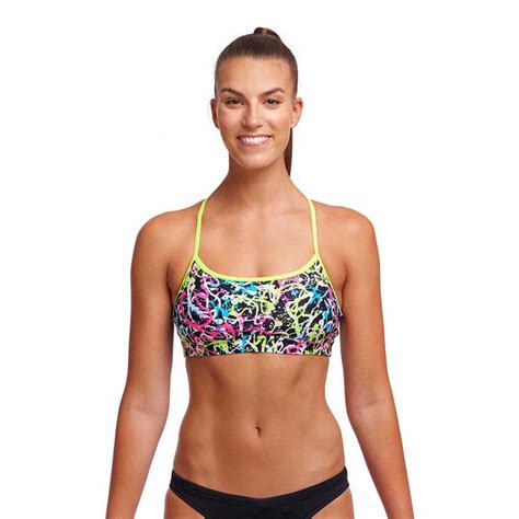 Funkita Swim Crop Messed Up Bikini Top Multicolor Swiminn