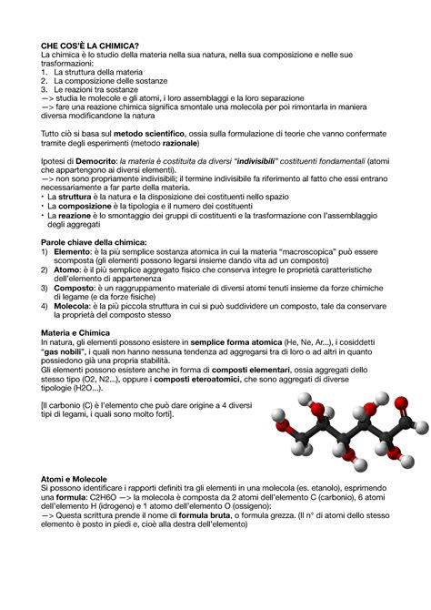 Appunti Chimica Generale E Inorganica Che Cos La Chimica La