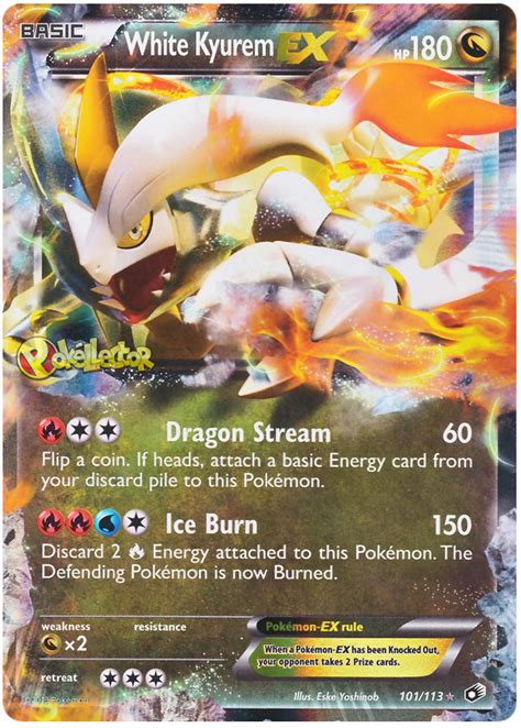 White Kyurem Ex Legendary Treasures Pokemon Card