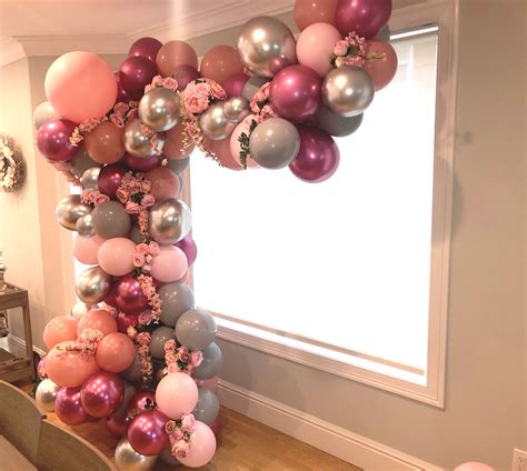 Jumbo Organic Swag Balloon Arch With Flowers The Brat Shack Party Store