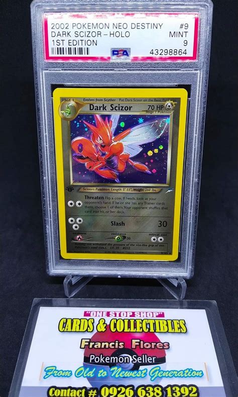 Pokemon GRADED Card PSA 9 DARK SCIZOR 9 HOLO 1ST EDITION NEO