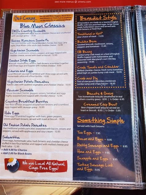 Online Menu of Blue Moon Cafe Restaurant, Baltimore, Maryland, 21231 ...