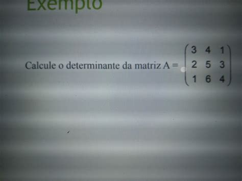 Calcule O Determinante Da Seguinte Matriz Brainly Br