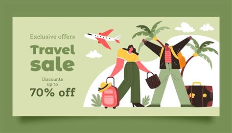 Free Vector Flat Horizontal Banner Template For World Tourism Day