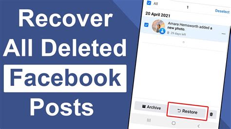 How To Recover Deleted Posts On Facebook 2022 YouTube