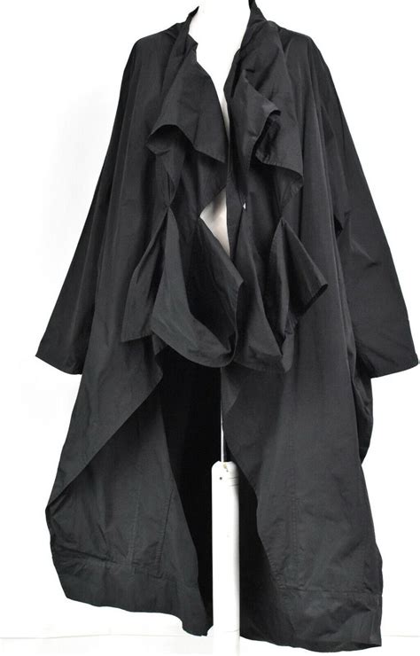 Stunning Creare Black Structured Long Swing Coat One Size Ebay Swing Coats Black Swing