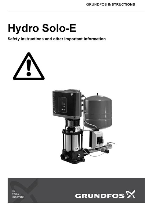 Grundfos Hydro Solo E Safety Instructions And Other Important