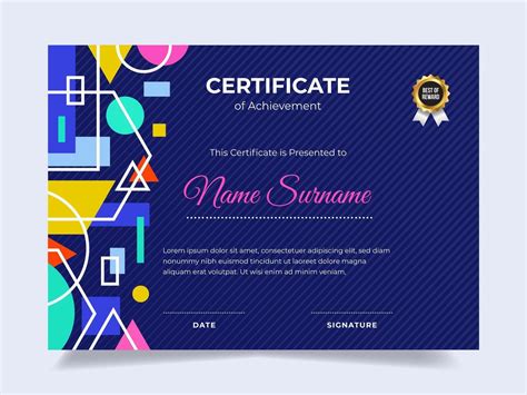 Modern Abstract Certificate Design Template Suitable For Employee