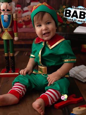 Fantasia Natalina De Duende Para Bebe Compre Produtos Personalizados