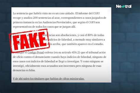 El Texto Que Manipula Los Datos Del Cgpj Sobre Denuncias Falsas Newtral