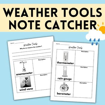 Weather Tools Note Catcher By Elementary STEM With Em TPT