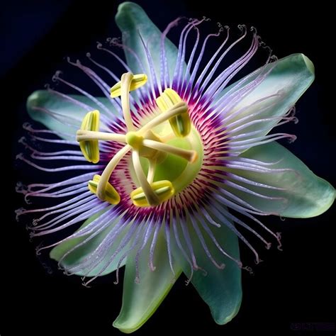 Premium Ai Image Beautiful Passion Flower On Black Background