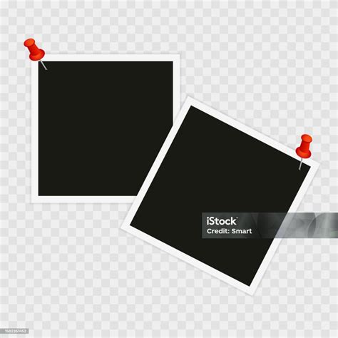Bingkai Foto Dengan Pin Lurus Pin Gambar Paku Payung Template Kosong
