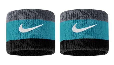 Frotki Na R K Nike Swoosh Wristbands Cool Grey Teal Nebula Black