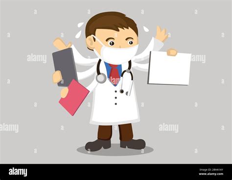 Doctor With Multiple Hands Concept Of Multitasking Medical Doctor