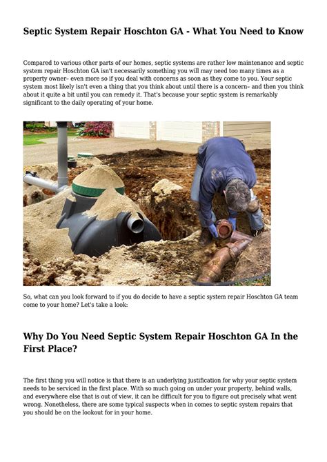 Septic System Repair Hoschton Ga What You Need To Know By Septic Tank Pros Flowery Branch