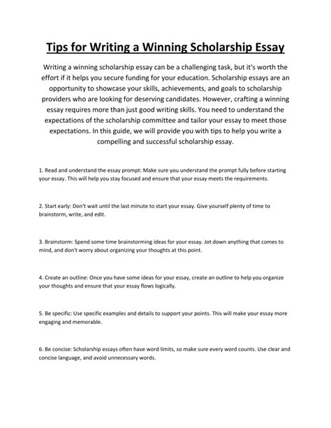 Tips For Writing A Winning Scholarship Essay