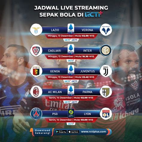 Jadwal Live Streaming Pertandingan Sepak Bola Di RCTI Plus Minggu