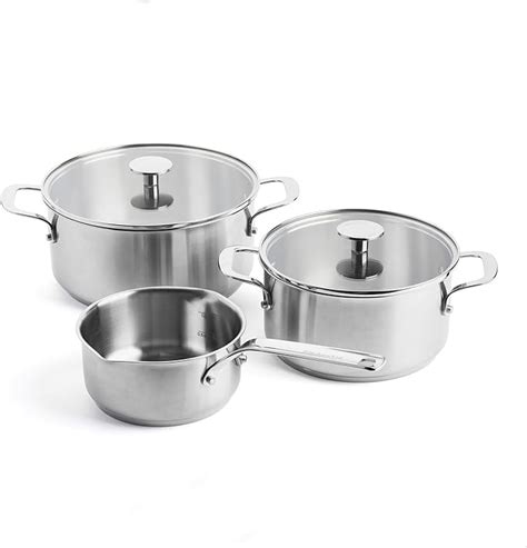 Kitchenaid Stainless Steel 3 Layer Non Stick 5 Piece Cookware Pots And