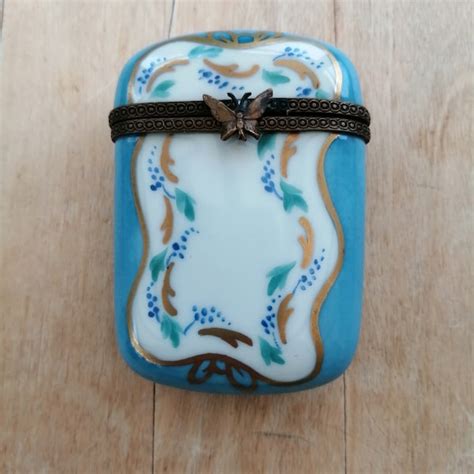 Butterfly Porcelain Trinket Pill Box Etsy