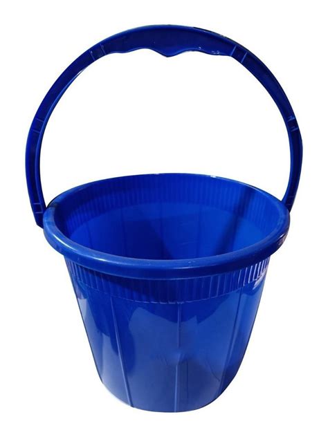 Blue L Water Plastic Bucket For Household With Handle At In