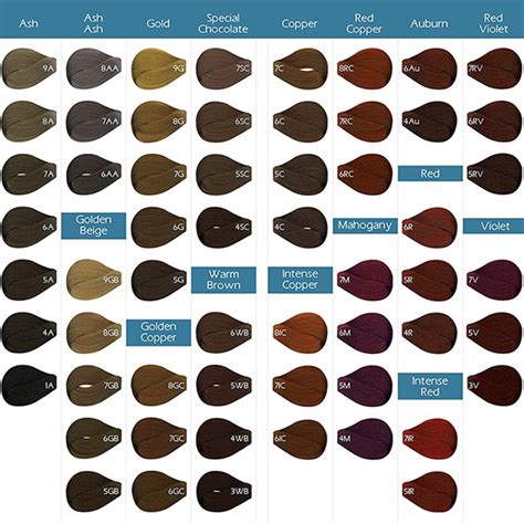 Dark Copper Hair Color Chart