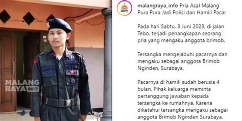 Viral Brimob Gadungan Di Malang Bablas Sampai Hamili Pacar Ini