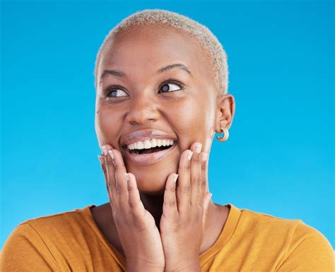 Premium Photo Thinking Smile And Black Woman With Ideas Excited And