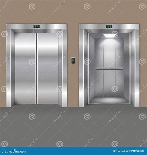 Puertas Abiertas Y Cerradas Del Elevador Ilustraci N Del Vector