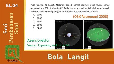 Pembahasan Soal Bola Langit Memahami Asensiorekta Osk Astronomi