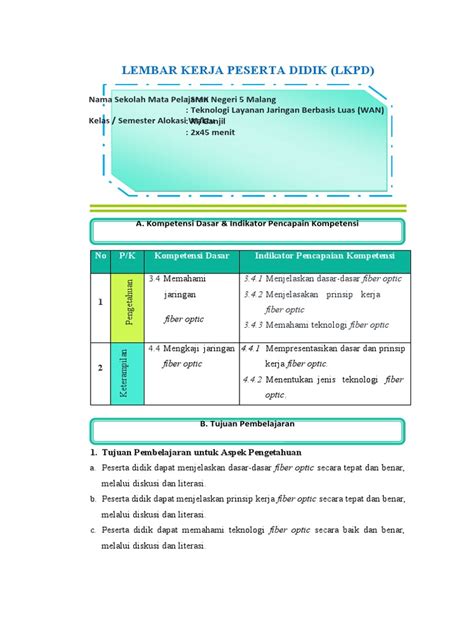 Contoh Lkpd Smk Pdf