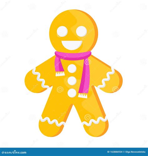 Gingerbread Man In A Pink Scarf Sweet Gingerbread Festive Pastries